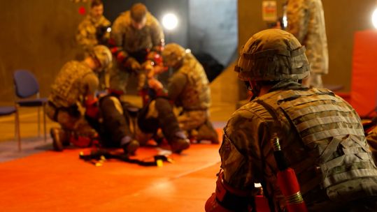 Trainee Military Aviation Protection Officers carrying out their training