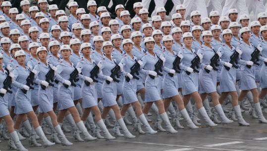 Training for military parade in China to mark 70th anniversary in power of ruling Communist Party (Picture: PA).