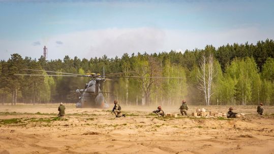 Troops from NATO Allies and partners are taking part in a series of long-planned military exercises Ex Iron Wold 14052022 CREDIT MOD Crown Copyright.jpg