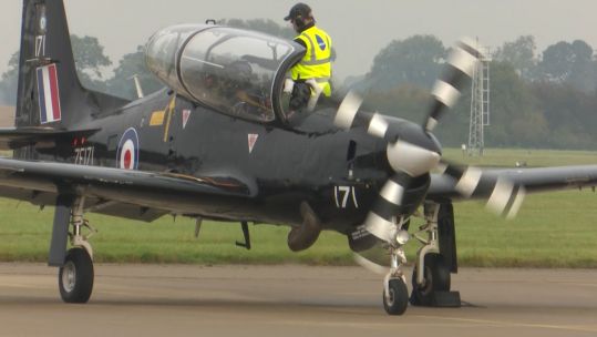 Tucano at RAF Linton-on-Ouse 261019 CREDIT BFBS.jpg 