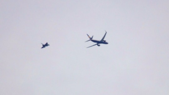RAF Jets Escort Ryanair Flight Into Stanstead Airport