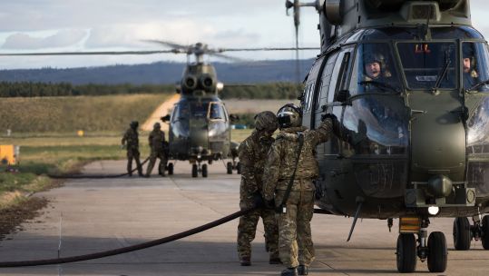 Cover image: Puma helicopters at Kinloss Barracks (Picture: MOD).