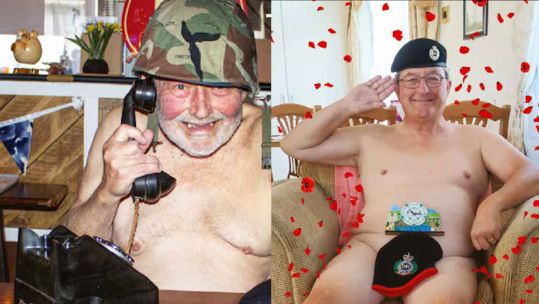 Two images used in the Privates on Parade calendar