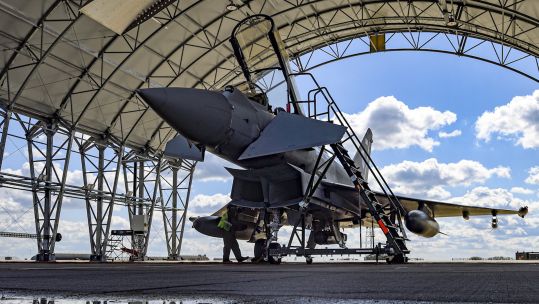 Typhoon Jet being worked on, multi-million pound investment in Typhoon advances combat air capability 12042021 CREDIT BAE Systems