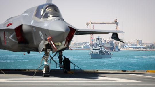 F-35B passing through Suez canal CREDIT ROYAL NAVY