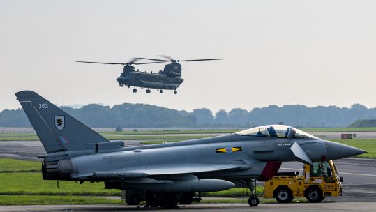Typhoons from XI F Squadron RAF Coningsby Exercise Agile Pirate 190823 CREDIT RAF