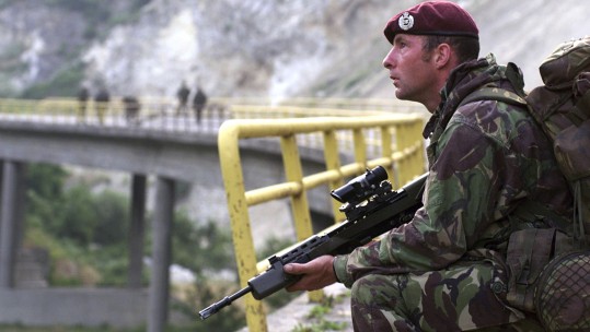British soldier in Kosovo