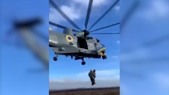 UK-donated Sea King helicopter seen for first time near Black Sea 22012023 Oleksii Reznikov