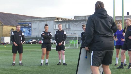 UKAF Women training ahead for Chelsea Academy Credit BFBS DATE 09112021.jpg 