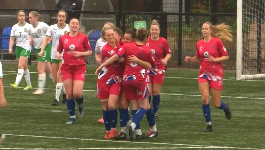 UKAF women ceebrates goal against Irish Defence Force CREDIT BFBS DATE 13112024.jpg
