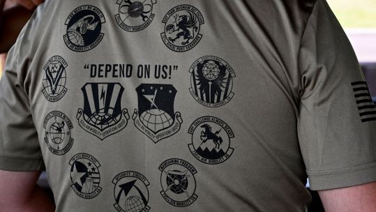 US Air Force 521st Air Mobility Operations Wing morale shirt Ramstein Air Base Germany 200522 Image ID 2M9W15 CREDIT Operation 2022 Alamy Stock Photo