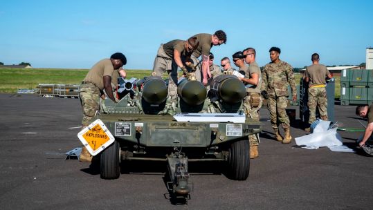 US Airmen 48th Munitions Squadron RAF personnel 93rd Expeditionary Squadron munitions Combat Ammunition Production Exercise CAPEX RAF Fairford 100823 CREDIT US DEPARTMENT OF DEFENSE