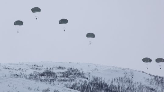 US Paratroopers drop into Norway as part of Exercise Arctic Shock to test their skills in the cold (Picture: US Army Europe and Africa).