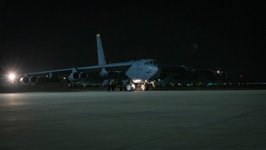 Cover image: An American B-52H arrives at Al Udeid Air Base, Qatar, to boost protection of troops withdrawing (Picture: US Department of Defense).
