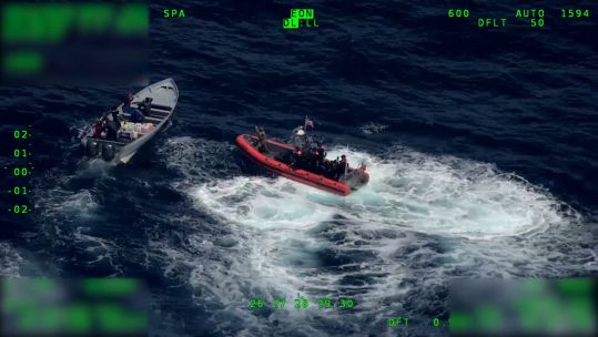 US Coast Guard intercepts boat believed to be carrying cocaine (Picture: US Department of Defense).