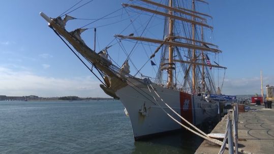 US Coastguard Cutter in Portsmouth 300419 CREDIT BFBS.jpg