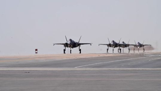 US F 35s arriving to help protect commercial sea vessels in the Strait of Hormuz