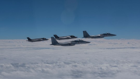 US F-35As train with Japanese jets