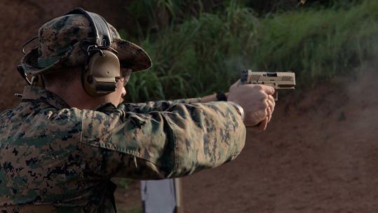 The 9mm M18 is the US Marine Corps' standard sidearm, offering several benefits over previous models (Picture: US Department of Defence)