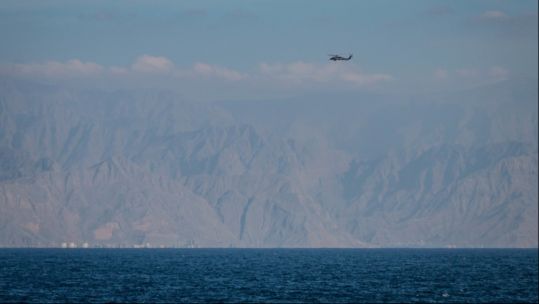 US Sea King helicopter over Strait of Hormuz (Picture: US Navy).