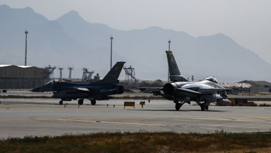 US aircraft at Bagram air field in Afghanistan 