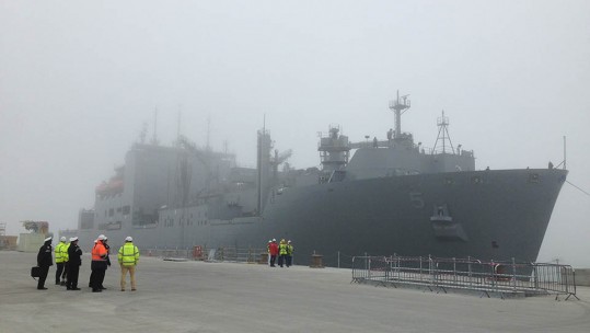 USNS Robert E Peary on the Jetty