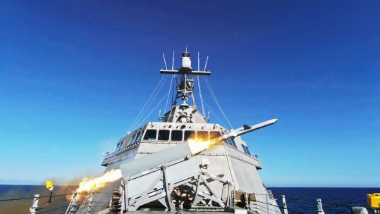 USS Gabrielle Giffords launches a Naval Strike Missile (NSM) 18032021 CREDIT US Navy, US Dep of Def