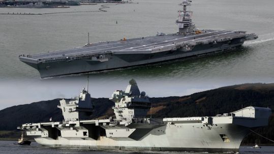 USS Gerald Ford (above) with HMS Queen Elizabeth (Picture: US Department of Defense/MOD).