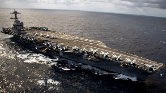 USS Gerald R. Ford transits Eastern Mediterranean Sea 220326 CREDIT DVIDS