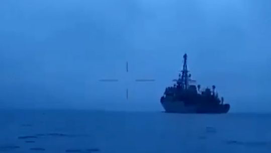 Ukraine water drones have been filmed attacking Russian ships (Picture: Ukrainian MOD).