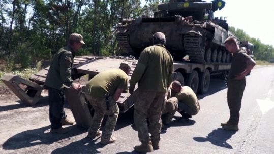 Ukrainian army's mobile tank repair unit 19072022 CREDIT Reuters
