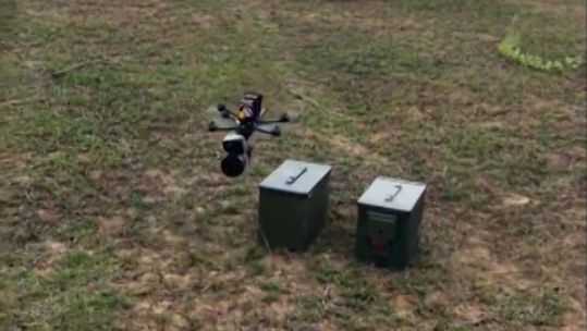 Ukrainian drone being used with fibre optic cable 091224 CREDIT Skywalker