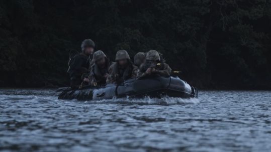 Ukrainian marines receive intense training on beach raids and amphibious operations from Royal Marine and Army Commandos 11082023 CREDIT MOD