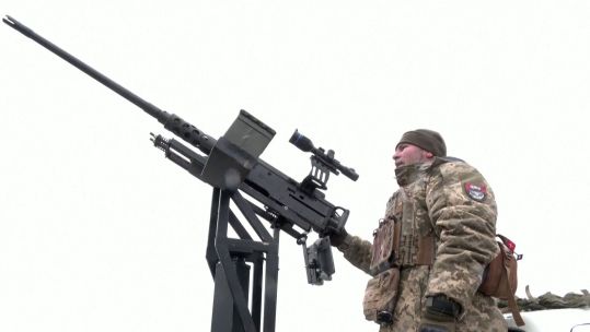 	Ukrainian soldier who is now part of a air defence unit shooting down Russian missiles and drones
