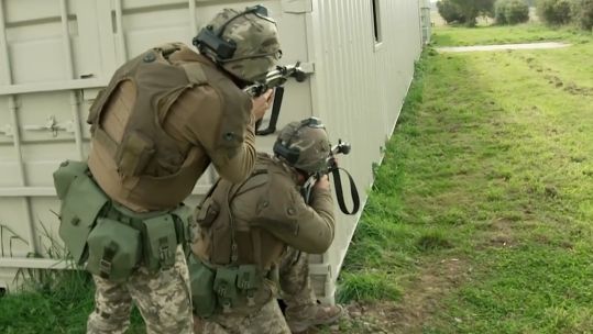 Ukrainians training in the UK as part of Operation Interflex.