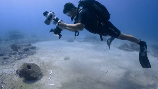 Underwater archaeologists Dreamers Bay RAF Akrotiri Cyprus 100723 CREDIT BFBS
