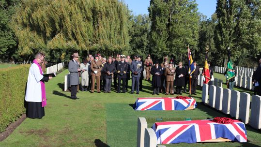 The ceremony was held at Wytschaete Military Cemetery, near Ypres (Picture: Crown Copyright).
