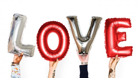The Big Valentine's Day Show LOVE Romance Balloons Silver Red Credit rawpixel.com