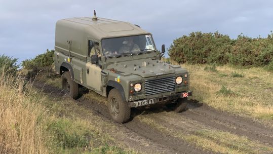 Vehicle taking part in Exercise Mudmaster, Scotland 