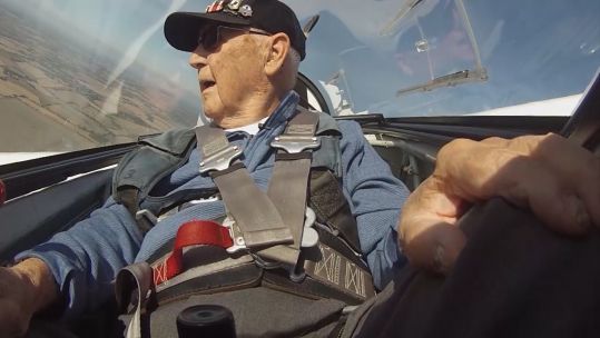 Veteran Bukowski in the sky at 95 260919 CREDIT BFBS.jpg 