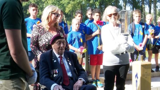 Veteran Geoff Roberts at a commemoration event in Arnhem, the Netherlands, to commemorate those who died during Operation Market Garden 200924 CREDIT BFBS