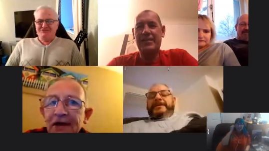 Veterans in Scotland hold a 'virtual hang out' during coronavirus pandemic 130220 CREDIT BFBS