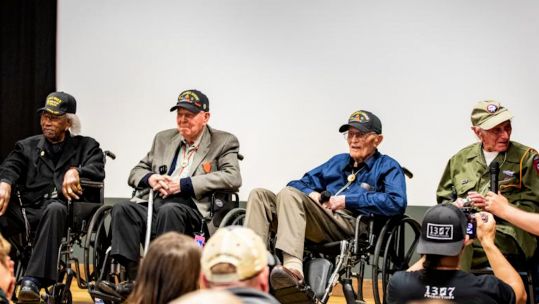 Veterans of World War II speak on their experiences in Normandy during June of 1944 at the Normandy Victory Museum, France 030622 CREDIT US Army