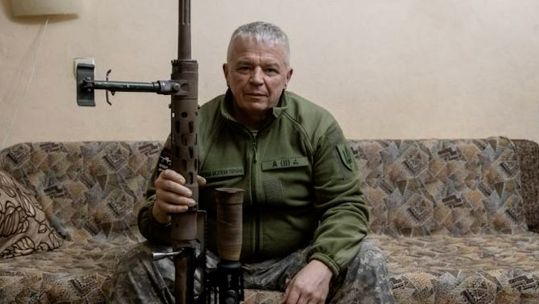Viacheslav Kovalskyi has been named by the Ukrainian MOD as the sniper who broke the world record for the longest shot in history (Picture: Defense of Ukraine).