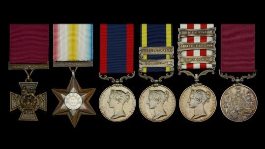 Victoria Cross group of six medals awarded to Private Patrick Donohoe for his role in the Battle of Bolondshuhur, India, in 1857 