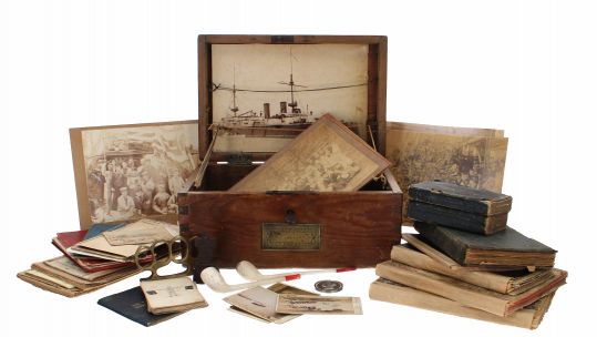 Royal Navy Seaman Frederick Allen's 'ditty box'. 