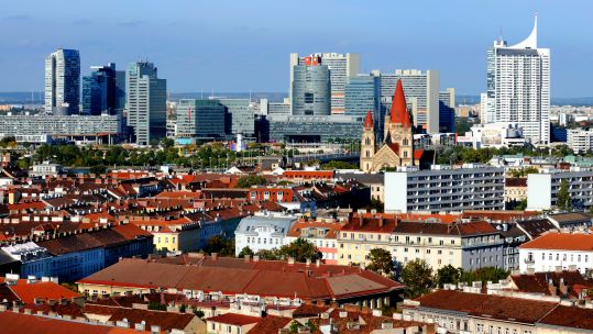 Vienna Austria Skyline With United Nations Office Complex CREDIT Jack Sullivan Alamy Stock Photo