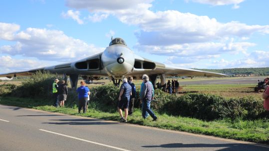 Vulcan bomber overshoots runway