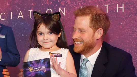 Lyla O'Donovan Duke Of Sussex HRH Prince Harry WellChild Award Credit: Brain Tumour Research