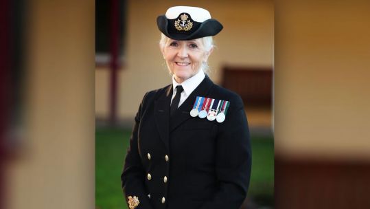 WO1 (Retired) Barbara McGregor Longest career in the navy (active duty/service) (female) (Picture: Crown Copyright).